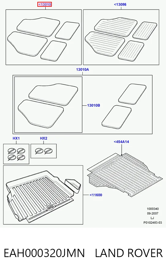 Dywaniki przód+tył, komplet Land Rover Range Rover III SUV (L322) (2002 - 2009) cena, od 196,72 USD