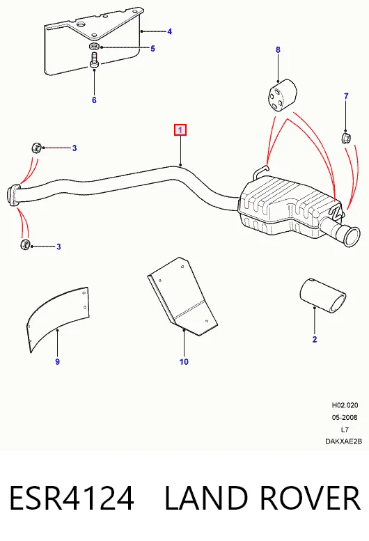 Tłumik, tylna część do Land Rover Range Rover II LP, P38A