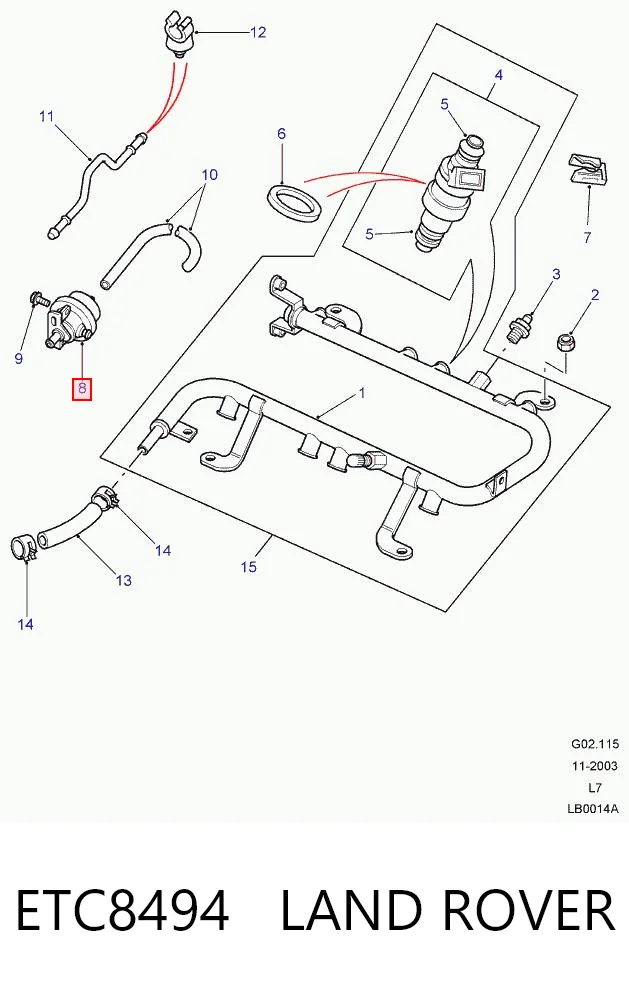 Kupić Regulator ciśnienia paliwa w listwie paliwowej Land Rover Range Rover II LP, P38A w dobrej cenie