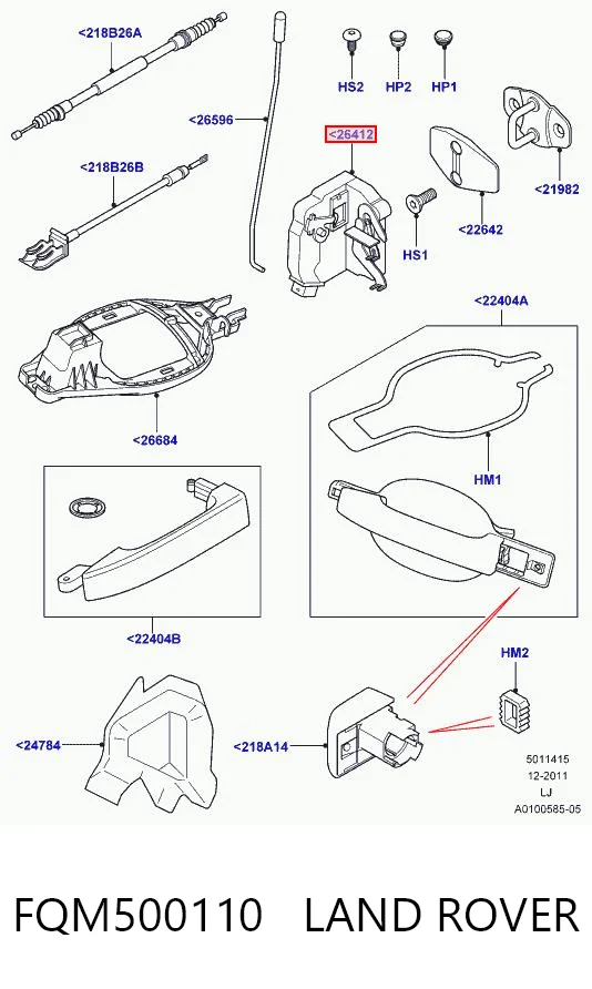 Zamek drzwi tylnych lewych do Land Rover Range Rover L322