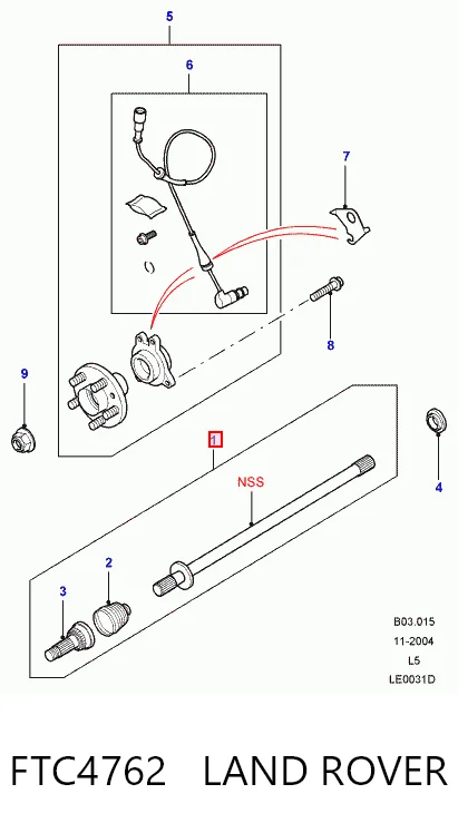 Półoś napędowa przednia prawa do Land Rover Discovery II LJ ,LT