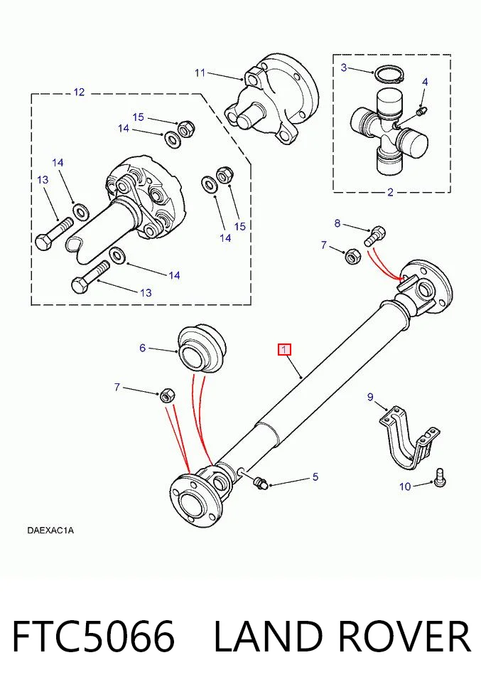 Wał Cardana tylny, kompletny do Land Rover Range Rover LP, P38A