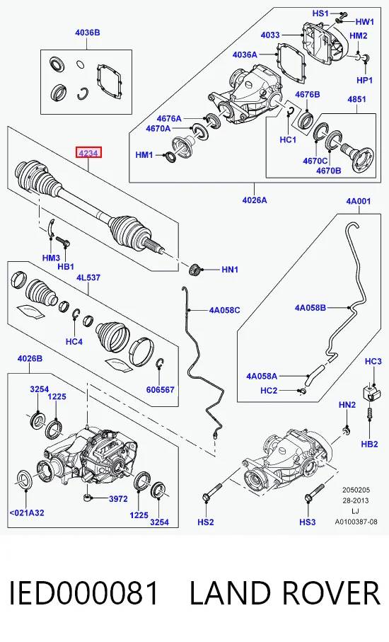 Półoś tylna Land Rover Range Rover III SUV (L322) (2002 - 2009) cena, od 159,09 USD