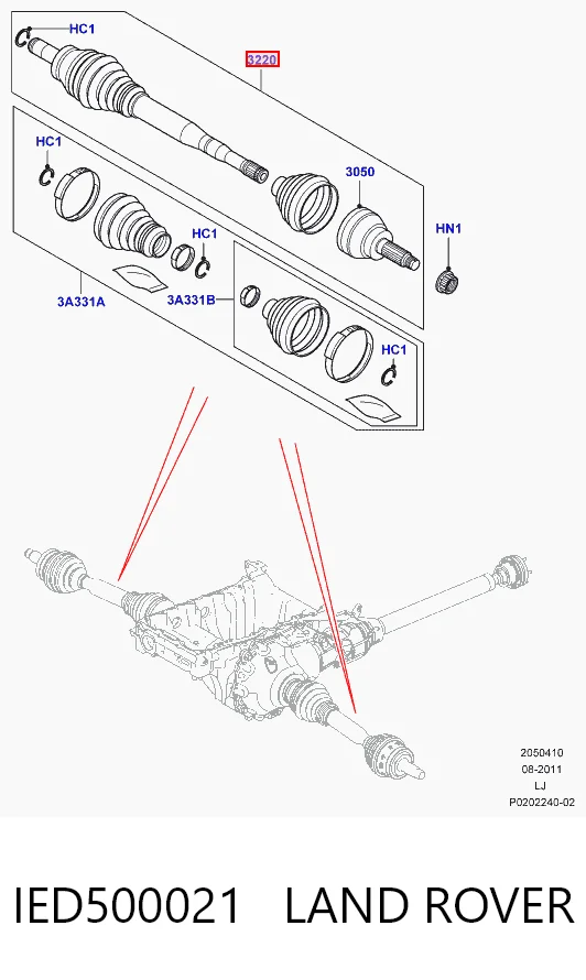 Półoś napędowa przednia prawa Land Rover Range Rover III