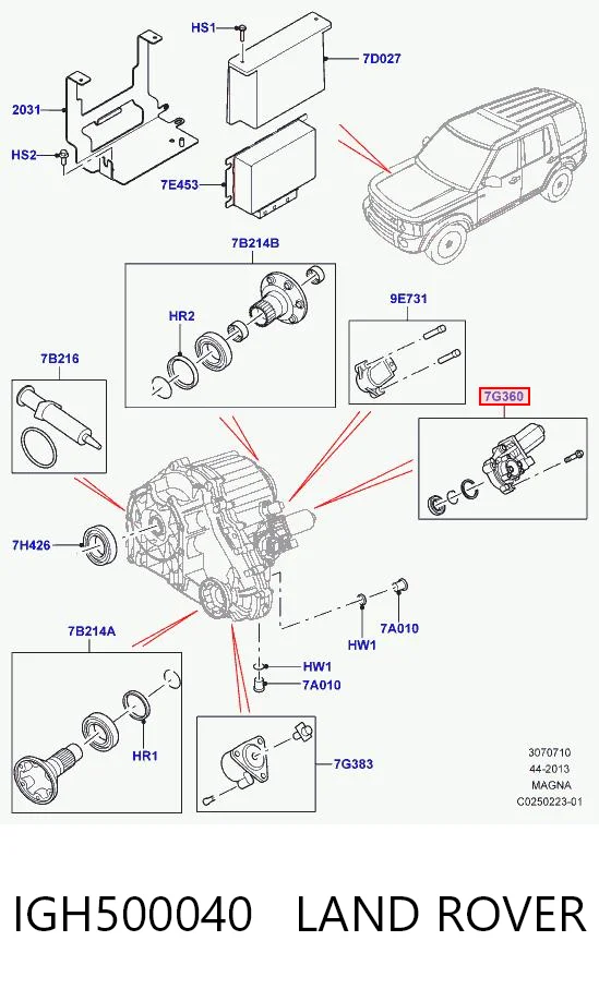 IGH500040 Land Rover Silnik nastawczy skrzyni rozdzielczej