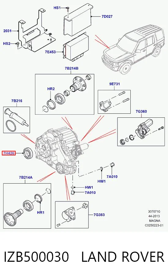 IZB500030 Land Rover Uszczelniacz skrzyni rozdzielczej tylny wyjściowy