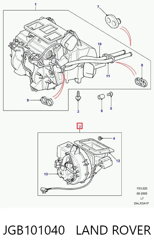 Silniczek wentylatora nagrzewnicy (ogrzewacza wnętrza) Land Rover Range Rover II