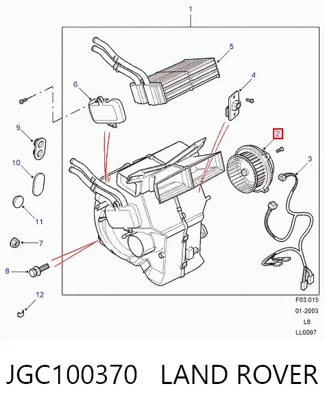 Silniczek wentylatora nagrzewnicy (ogrzewacza wnętrza) do Land Rover Freelander I L314