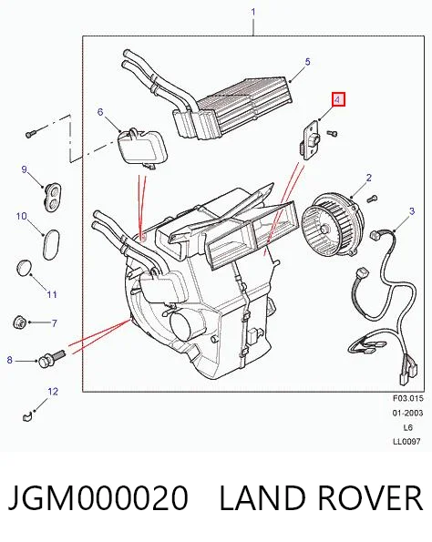 Rezystor wentylatora nagrzewnicy (ogrzewacza kabiny) do Land Rover Freelander I L314