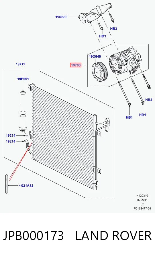JPB000173 Land Rover Sprężarka klimatyzacji