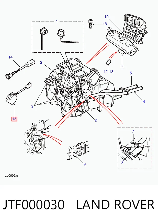 Czujnik temperatury wewnętrznej do Land Rover Range Rover LP, P38A