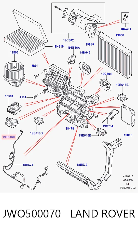 Silniczek klapy nagrzewnicy do Land Rover Range Rover SPORT I L320