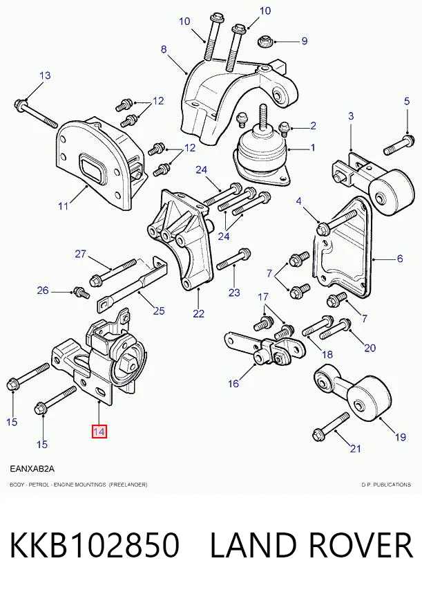 Poduszka (podpora) silnika lewa do Land Rover Freelander I L314