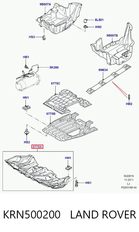 Do koszyka Osłona silnika, miski (przedziału silnika) Land Rover Range Rover III L322