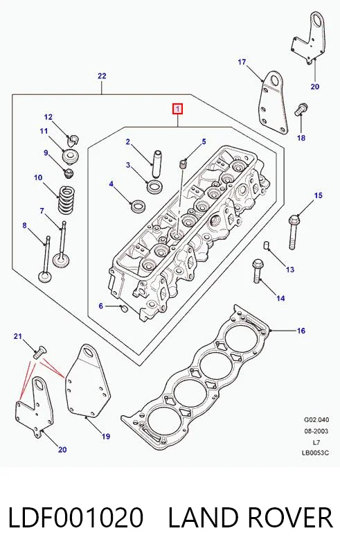 Do koszyka Głowica cylindrów Land Rover Discovery II LJ ,LT