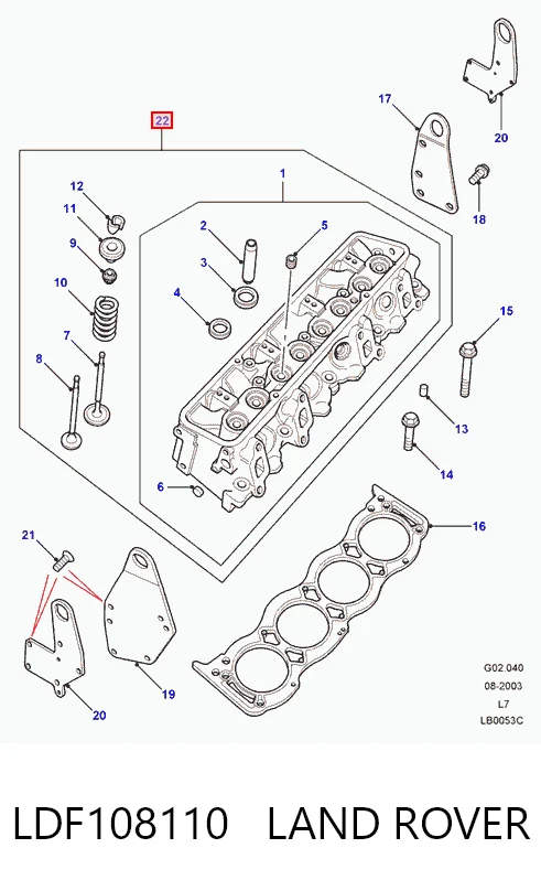 Głowica cylindrów do Land Rover Discovery II LJ ,LT