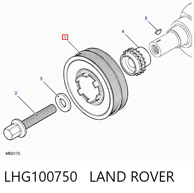 LHG100750 Land Rover Koło pasowe wału korbowego
