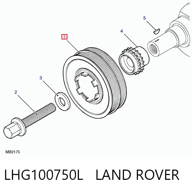 LHG100750L Land Rover Koło pasowe wału korbowego