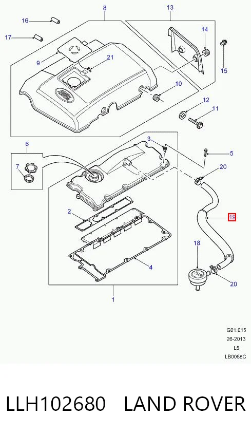 Kupić Króciec wentylacji kadłuba (separatora oleju) Land Rover Discovery II LJ ,LT w dobrej cenie