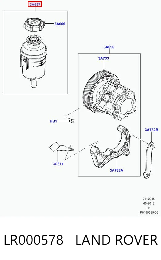Do koszyka Zbiornik płynu wspomagania Land Rover Freelander II L359