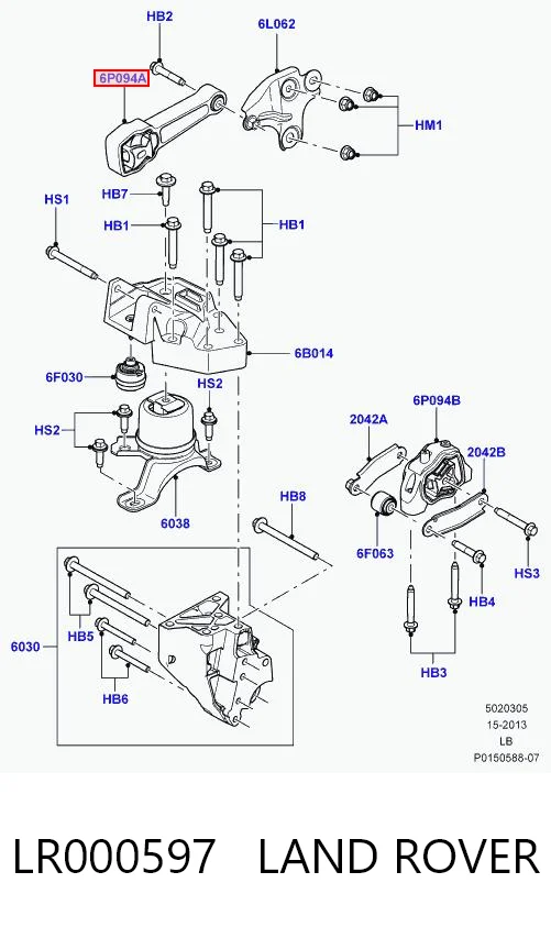 LR000597 Land Rover Poduszka (podpora) silnika górna