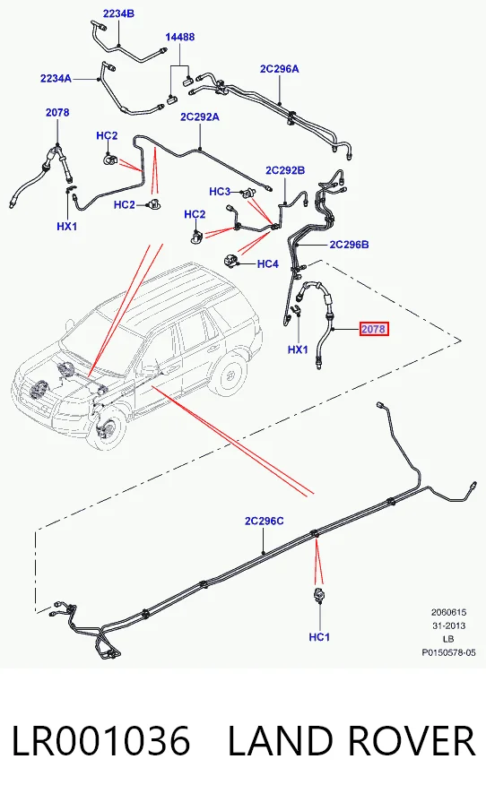 Przewód hamulcowy przedni do Land Rover Freelander II L359