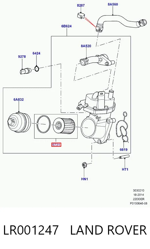 LR001247 Land Rover Filtr oleju