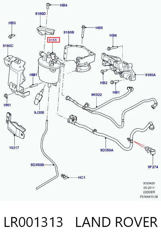 LR001313 Land Rover Filtr paliwa