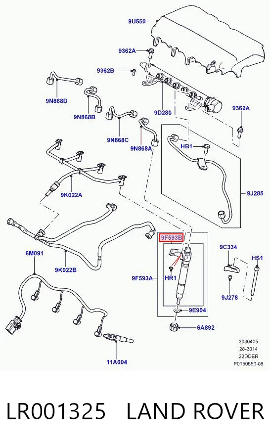 LR001325 Land Rover Wtryskiwacz paliwa