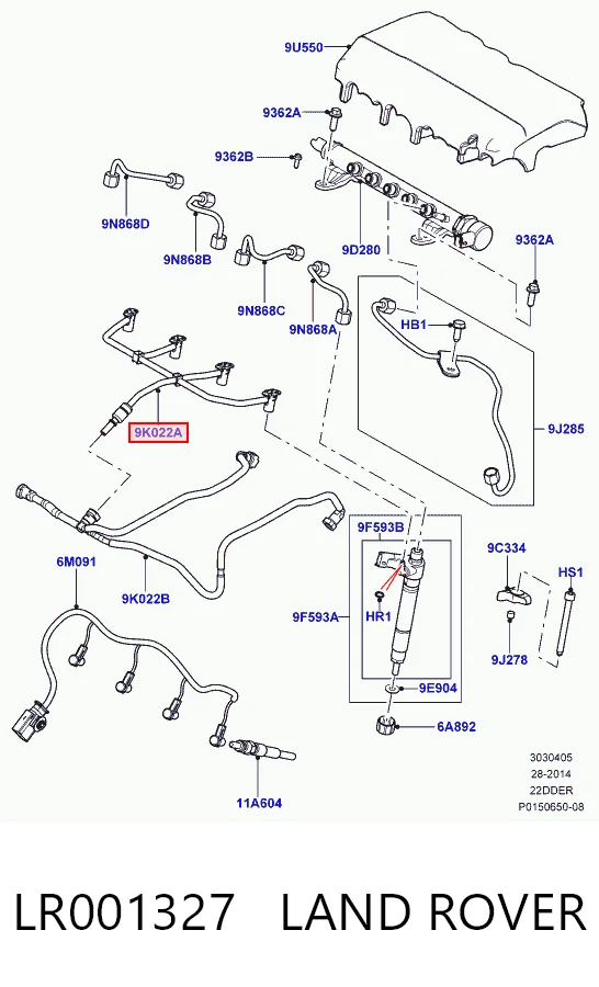  Rurka paliwa, zwrotna od wtryskiwaczy Land Rover Freelander 2