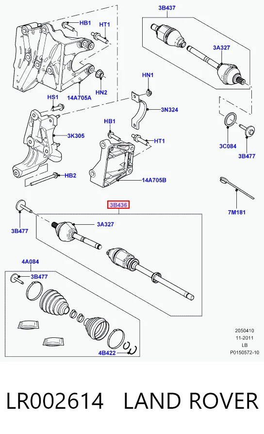 Półoś napędowa przednia prawa Land Rover Freelander II SUV (L359) (2006 - 2014) cena, od 135,14 USD