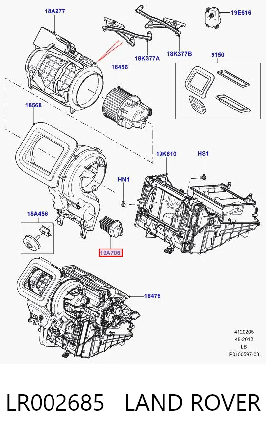 LR002685 Land Rover Rezystor wentylatora nagrzewnicy (ogrzewacza kabiny)