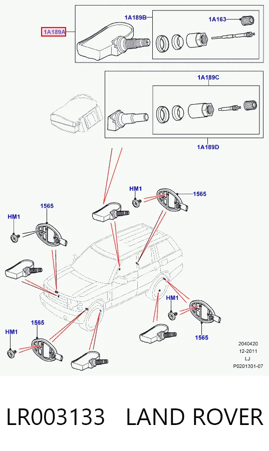  Czujnik ciśnienia w oponach Land Rover Discovery 4