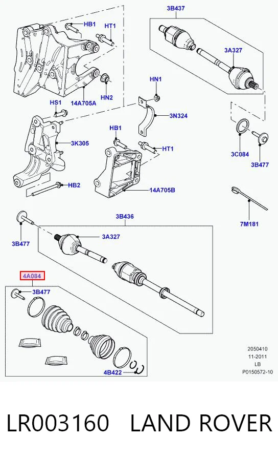 LR003160 Land Rover Osłona przegubu homokinetycznego półosi przedniej zewnętrzna