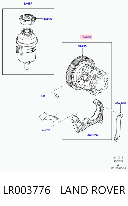 LR003776 Land Rover Pompa wspomagania hydraulicznego kierownicy