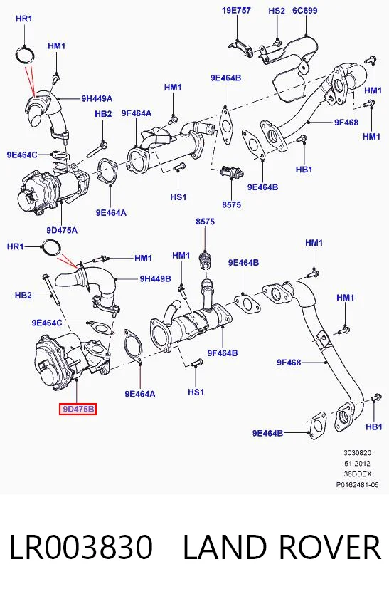 Zawór recyrkulacji spalin EGR do Land Rover Range Rover III L322
