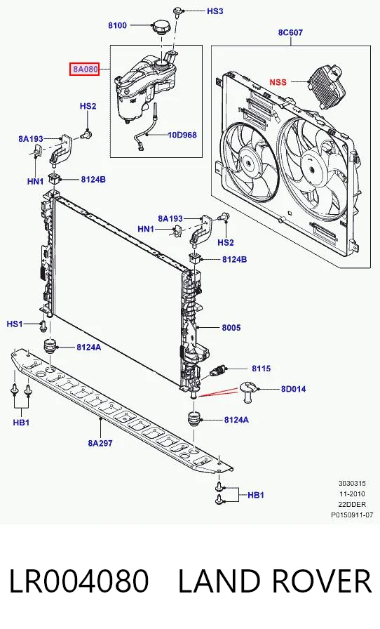 LR004080 Land Rover Zbiorniczek wyrównawczy układu chłodzenia
