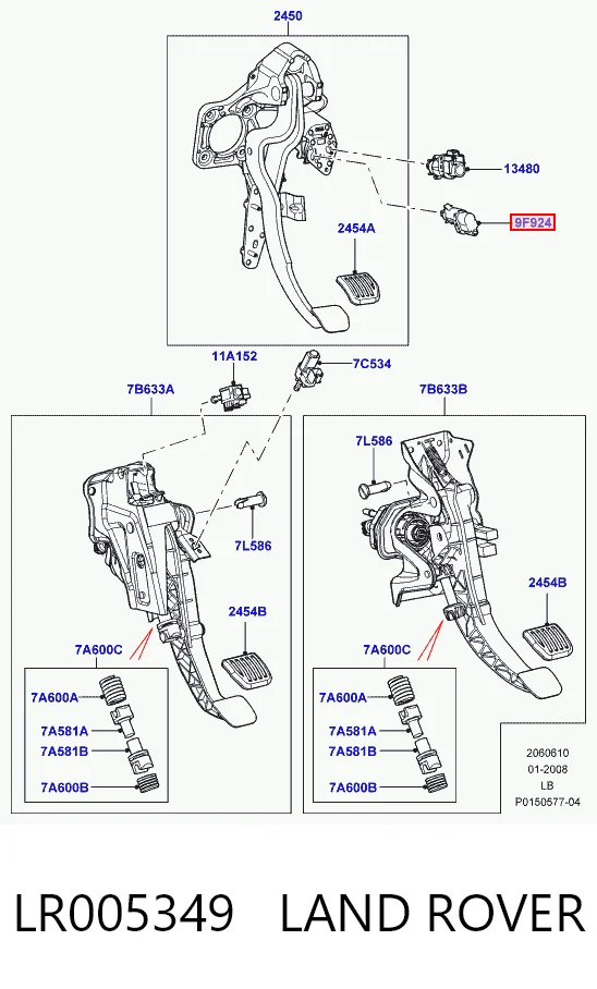 Do koszyka Czujnik włącznika świała stop Land Rover Freelander II L359