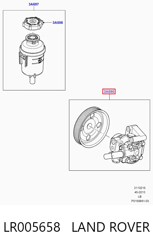 LR005658 Land Rover Pompa wspomagania hydraulicznego kierownicy