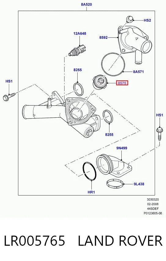 LR005765 Land Rover Termostat