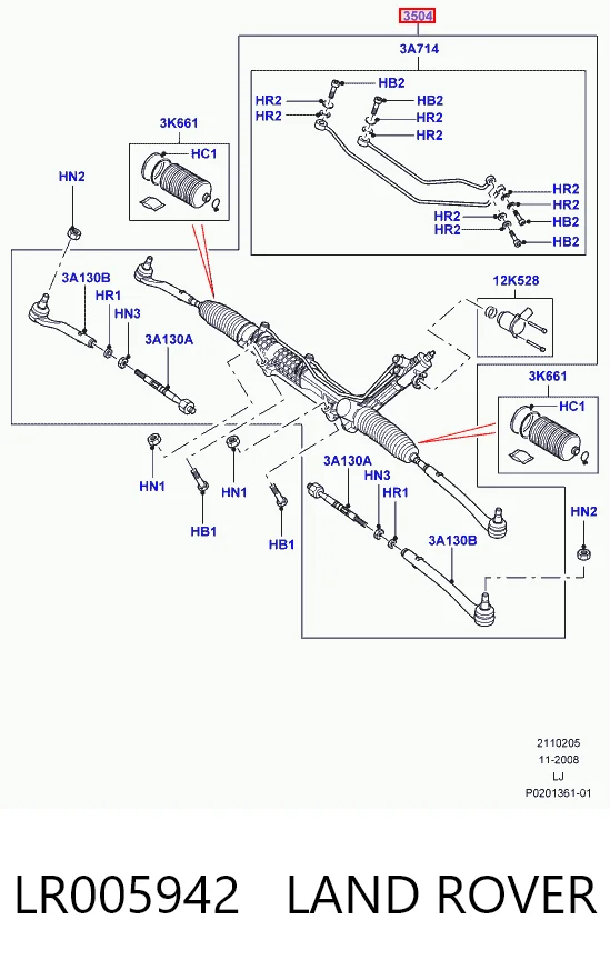 Listwa kierownicza (maglownica) do Land Rover Range Rover III L322