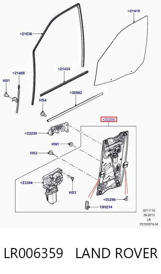 Do koszyka Mechanizm podnoszenia szyby drzwi przednich lewych Land Rover Freelander II L359