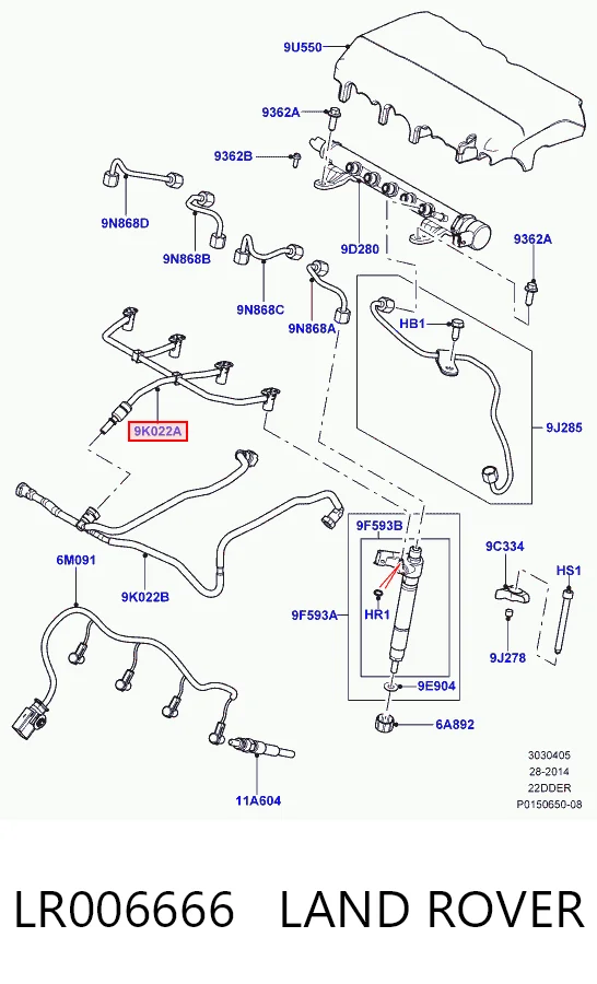 Rurka paliwa, zwrotna od wtryskiwaczy Land Rover Freelander II