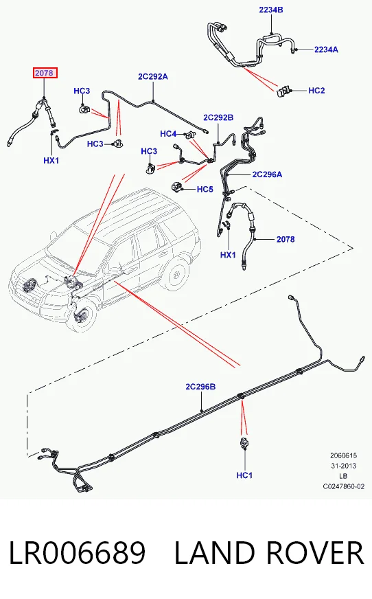Przewód hamulcowy przedni Land Rover Freelander II SUV (L359) (2006 - 2014) cena, od 18,57 USD