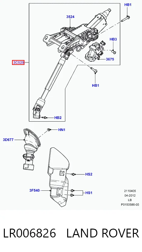 Kolumna (wał) kierownicza (kierownicy) do Land Rover Freelander II L359