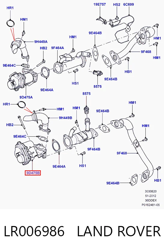 Zawór recyrkulacji spalin EGR Land Rover Range Rover III SUV (L322) (2010 - 2012) cena, od 163,50 USD