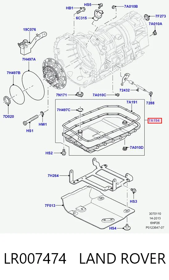 LR007474 Land Rover Miska automatycznej skrzyni biegów