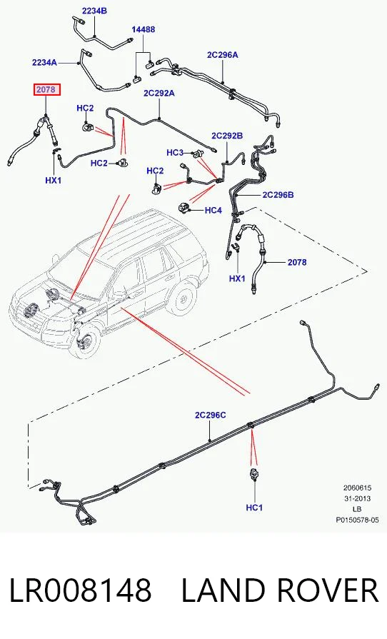 Do koszyka Przewód hamulcowy przedni Land Rover Freelander II L359