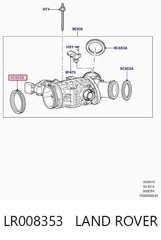 LR008353 Land Rover Uszczelka przepustnicy