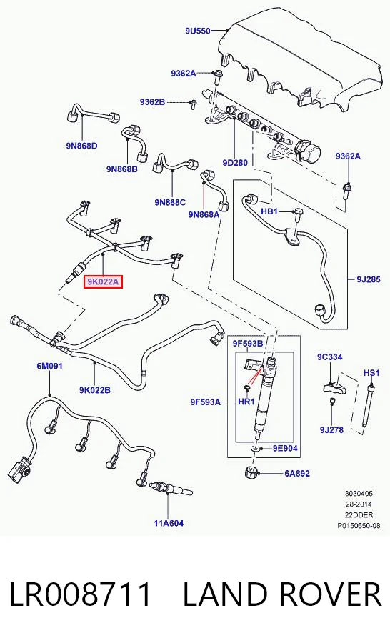 Rurka paliwa, zwrotna od wtryskiwaczy do Land Rover Freelander II L359